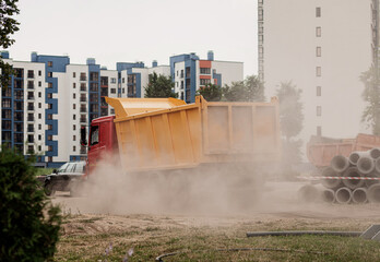 Wall Mural - tipper truck in construction industry