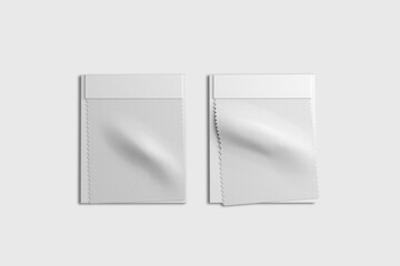 Blank white fabric catalog with samples isolated on white background. 3D rendering. Mock-up.Front view.