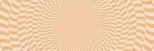 Vector Abstract Background. Simple  Illustration With Optical Illusion, Op Art. Long Horizontal Banner.