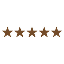 Eps10 Vector Brown Five Stars Rating Solid Icon In Simple Flat Trendy Style Isolated On White Background