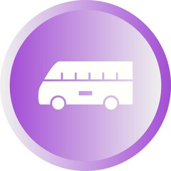 Wall Mural - Unique Bus On Airport Vector Glyph Icon