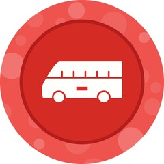 Wall Mural - Unique Bus On Airport Vector Glyph Icon