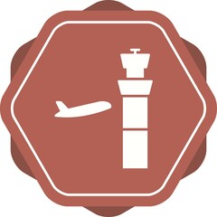 Sticker - Unique Air Control Tower Vector Glyph Icon