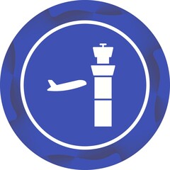 Sticker - Unique Air Control Tower Vector Glyph Icon