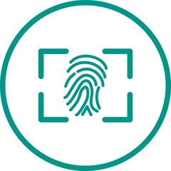 Sticker - Unique Fingerprint Vector Glyph Icon