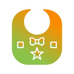 Sticker - Unique Baby Bib Vector Glyph Icon