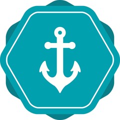 Canvas Print - Unique Anchor Vector Glyph Icon