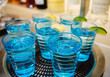 © Michael Marquand - Tray with glasses of water with lime