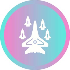 Poster - Unique Plane Dropping Missile Vector Glyph Icon