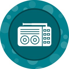 Sticker - Unique Old Radio Vector Glyph Icon