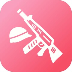 Poster - Unique Gun And Helmet Vector Glyph Icon