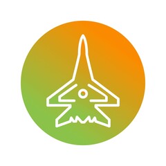 Sticker - Unique Fighter Plane Vector Glyph Icon