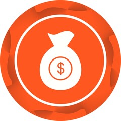 Canvas Print - Unique Sack Of Money Vector Glyph Icon