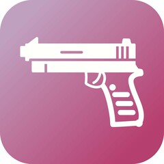 Poster - Unique Pistol Vector Glyph Icon