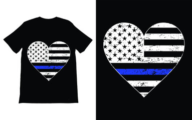 Wall Mural - Thin Blue Line America Flag Police Lives Matter T-Shirt Vector Design, Blue Lives Matter, Back The Blue T-shirt, 