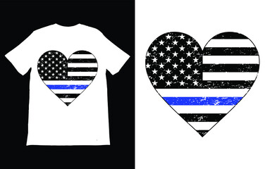 Wall Mural - Thin Blue Line America Flag Police Lives Matter T-Shirt Vector Design, Blue Lives Matter, Back The Blue T-shirt, 