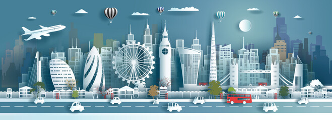 illustration wallpaper travel landmarks architecture england in london famous city downtown. tour eu