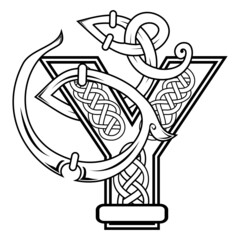 Wall Mural - decorative celtic letter Y illustration in vector format