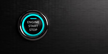 Turn On,turn Off Finger Drive Swift Energy Power Circle Icon Symbol Motorcar Electronic Car Automatic Starter Stop Key Black Technology Engine Luxury Hybrid Press Future Business System.3d Render