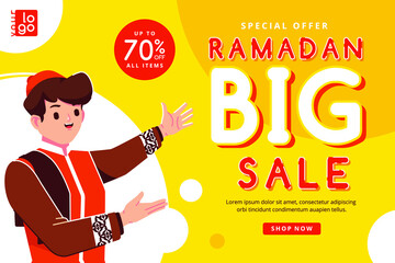 Wall Mural - ramadan big sale banner stock vector