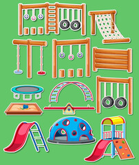 Canvas Print - Sticker pack of playground objects