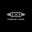 ZAK letter logo design on black background. ZAK  creative initials letter logo concept. ZAK letter design.
