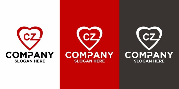 Initial letter C Z logo vector design template