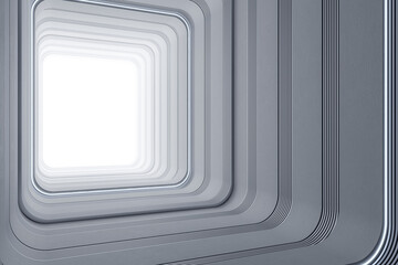 Aufkleber - Abstract empty corridor with white mock up place. Presentation concept. 3D Rendering.