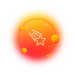 Wall Mural - Star icon. Starry sky. Shooting star. Make a wish. Favorites. Planet icon. Gradient blur button with glassmorphism. Clear glass design.