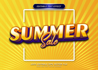 Poster - Summer sale text effect with comic style background. editable text style