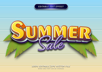 Poster - Summer sale text effect with gradient background. editable text style