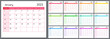 Calendar for 2023 year, week starts on sunday. Template planner for schedule, planning events and holidays. Vector rainbow colored organizer grid for each month