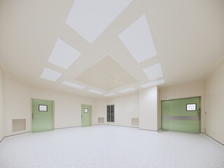 Wall Mural - Empty interior 3D rendering Operating Room