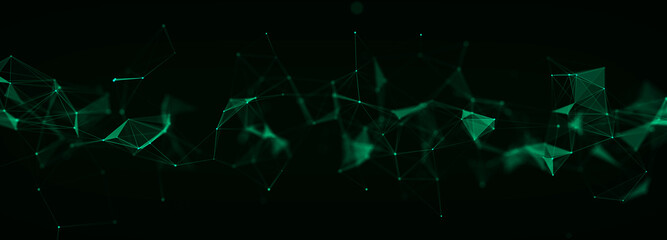 Poster - futuristic global network connection structure. cyber security digital data flow. science background
