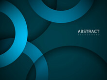 Dark Blue Abstract Background With Assorted Realistic Circle Pattern