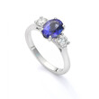 Oval Blue Sapphire and Diamond Engagement Ring