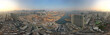 Kai Tak old airport in aerial view, the old airport area in Hong Kong and rebuild as the residential area in East Kowloon development plan in 360 panoramic view