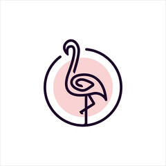 Poster - Modern flamingo logo illustration design