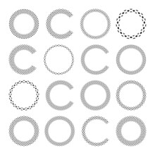 Circle Patterns. Letters C And O. Elements For Design.