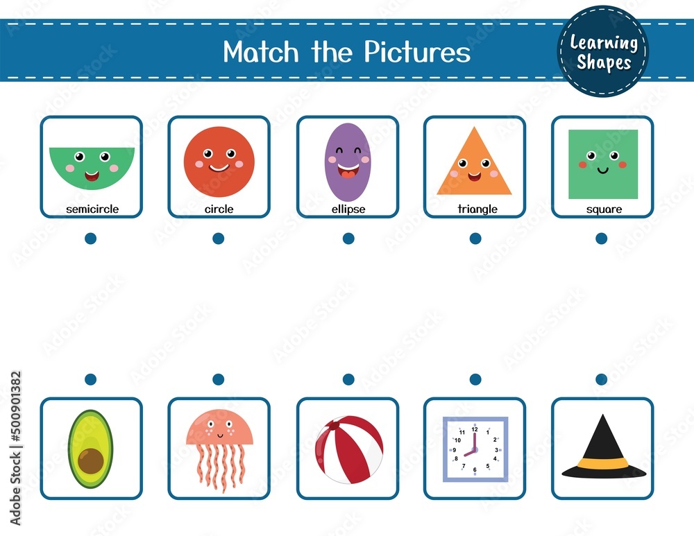 Shapes matching game for kids. Find the correct objects activity page ...
