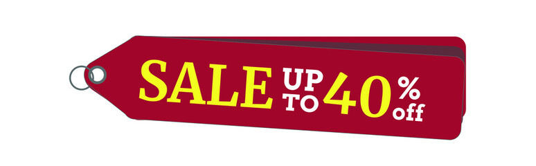 Wall Mural - Sale up to 40 percent off special offer tag label.