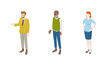 © nod design - Set of different isometric people on white. Vector illustration flat design isolated. Male and female characters. Office and casual clothes.
