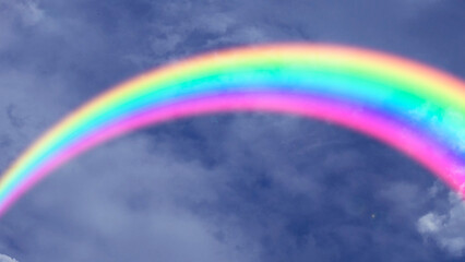 Wall Mural - Perspective Bend Rainbow on Clear Blue Sky