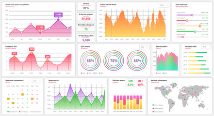 Poster - infographic chart vector template. annual statistics curve graph design. market data diagrams. graph