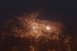 Aerial shot of Tucson (Arizona, USA) at night, view from south. Imitation of satellite view on modern city with street lights and glow effect. 3d render