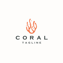 Coral Logo Icon Design Template Flat Vector