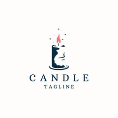 Wall Mural - Candle light logo icon design template flat vector