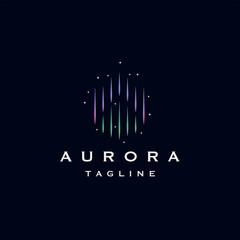 aurora logo icon design template flat vector