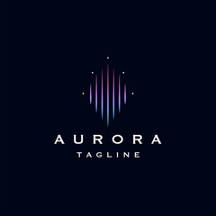 aurora logo icon design template flat vector