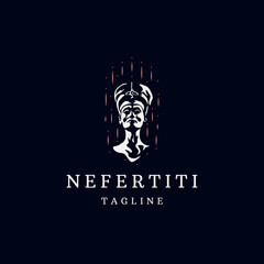 Wall Mural - Queen Nefertiti Egyptian logo icon design template flat vector